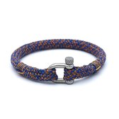Jack blauw-oranje touw armband