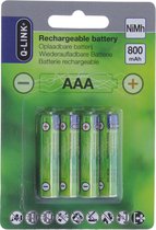 Q-Link batterij – oplaadbaar – NIMH – type AAA – 4 Stuks