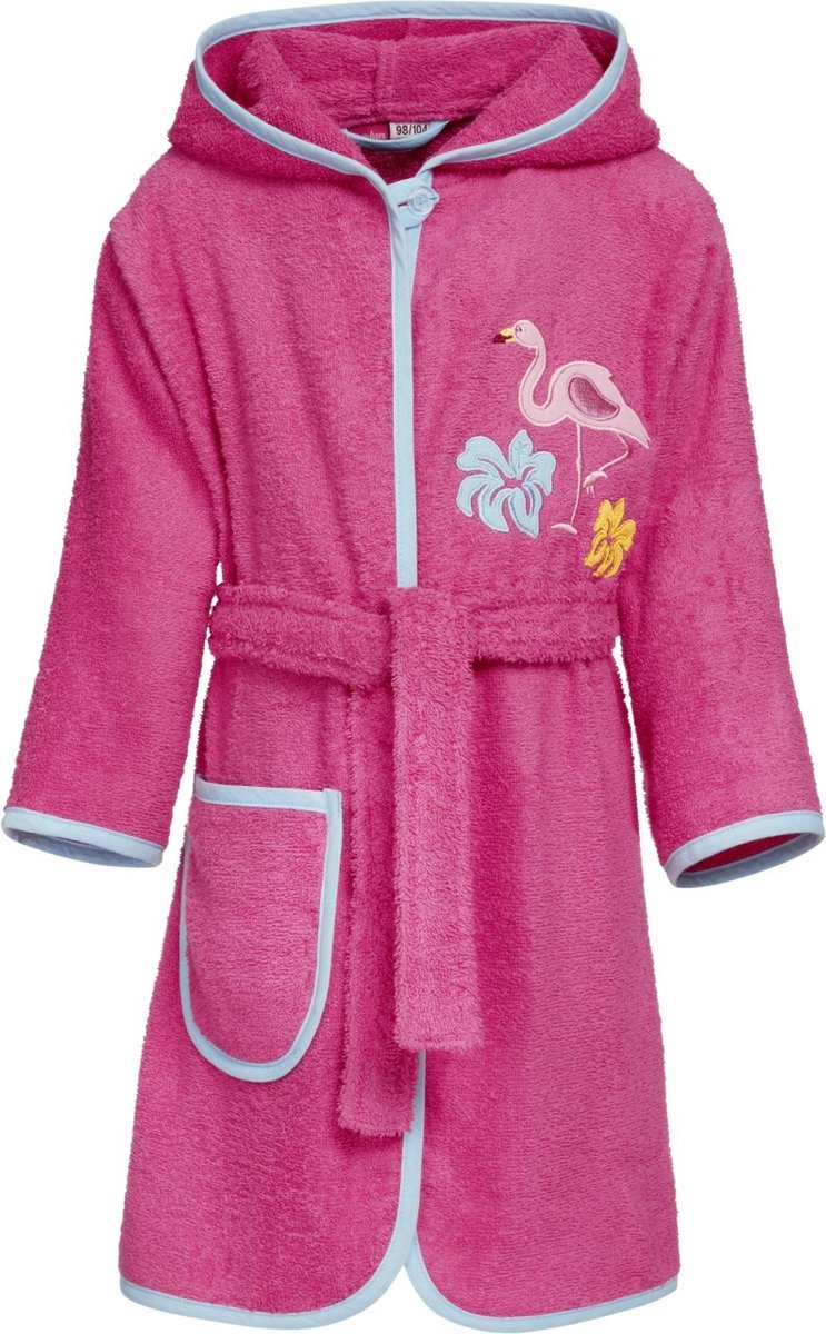 Playshoes - Badjas voor meisjes - Flamingo - Roze - maat 134-140cm