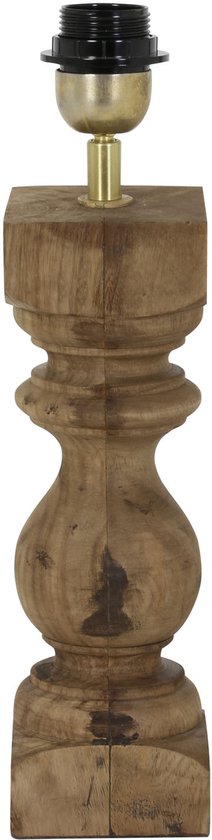 Light & Living Cumani - Pied de lampe - Bois / Grange - 9x9x27cm