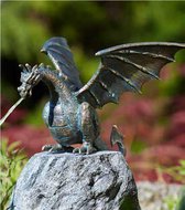 Bronzen Beeld:  Dragonbird Terrador kleine fontein