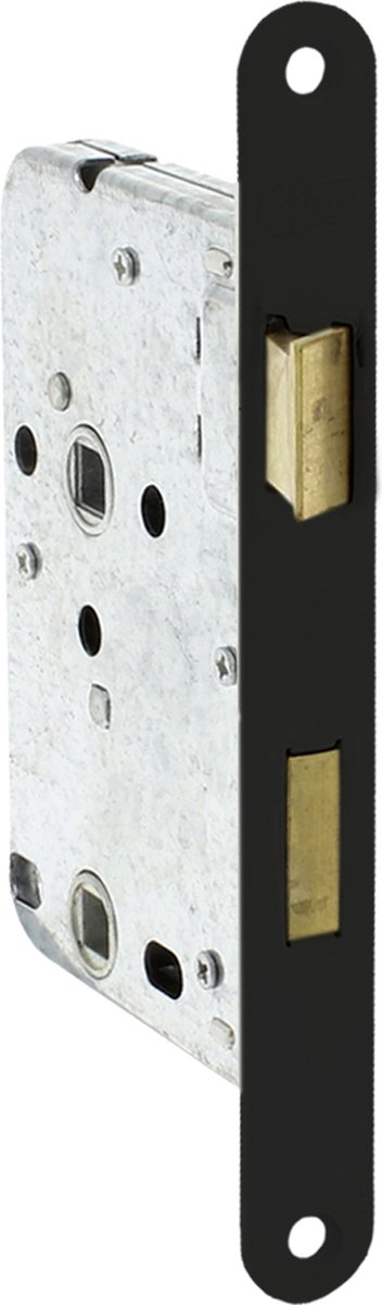 Starx WC�Slot � Badkamerslot � Deurslot Binnendeur � Slot met Voorplaat Zwart � 50 x 63 mm