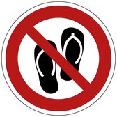 Verboden slippers te dragen bord - kunststof 150 mm