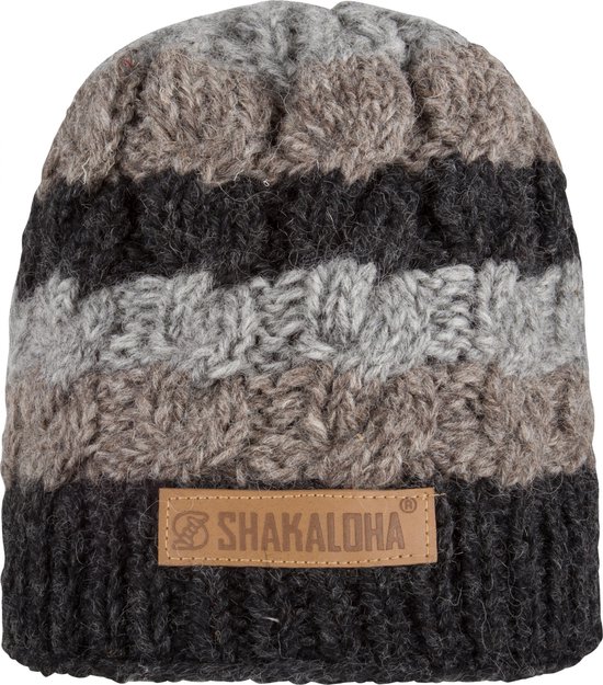 Shakaloha Gebreide Wollen Muts Heren & Dames Beanie Hat van schapenwol met polyester fleece voering - Bravo Beanie Natural Unisex - One Size Wintermuts