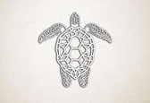 Line Art - Schildpad - S - 45x45cm - Wit - geometrische wanddecoratie