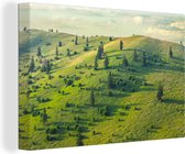 Canvas Schilderij Groen landschap in Transsylvanië - 30x20 cm - Wanddecoratie