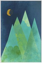 JUNIQE - Poster met kunststof lijst Norway -13x18 /Blauw & Groen