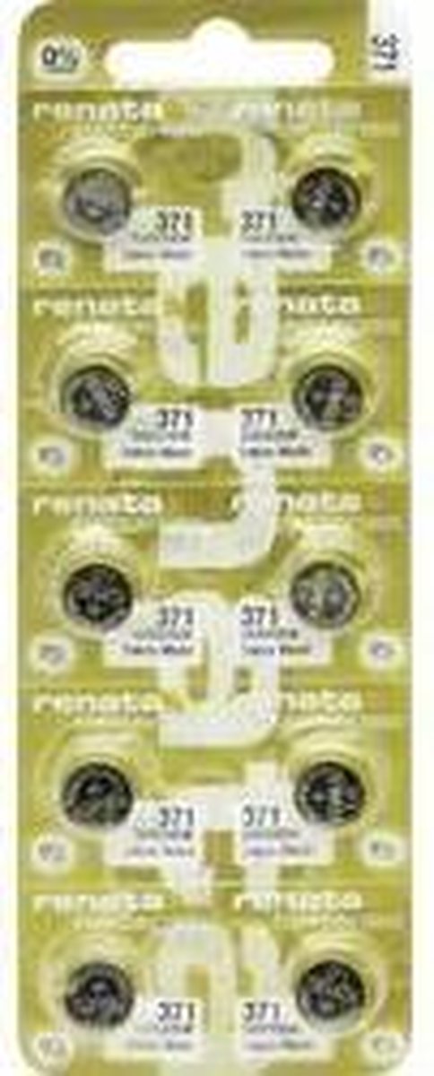Renata Knoopcel 371 – 1.55 V – 10 stuks – 40 mAh Zilveroxide
