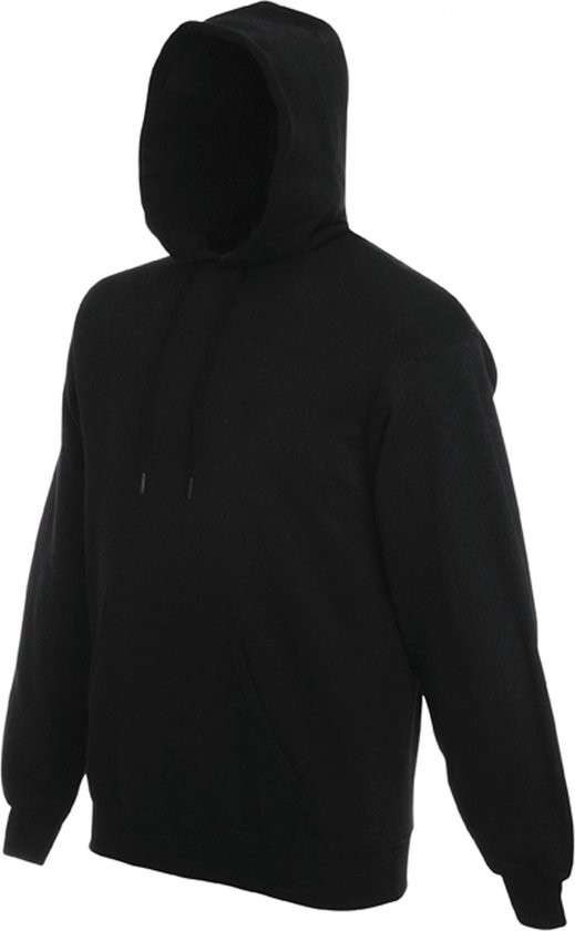 Grote maten Fruit of the Loom capuchon sweater zwart voor volwassenen - Classic Hooded Sweat - Hoodie - Heren kleding 4XL (EU 60)