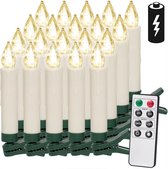 Monzana LED Kerstverlichting Kaarsen 20 Stuks Kerstboomverlichting - Warm wit - incl. afstandsbediening met timer en 20 batterijen