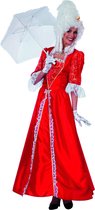 Wilbers - Middeleeuwen & Renaissance Kostuum - Rococo Markiezin Taft - Vrouw - rood - Maat 36 - Carnavalskleding - Verkleedkleding