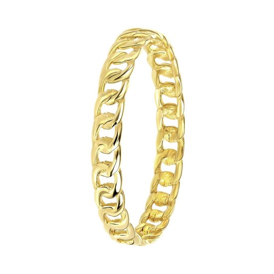 Gouden ring met gourmetschakel.