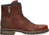 Sacha - Heren - Bruine leren veterboots met rits - Maat 43