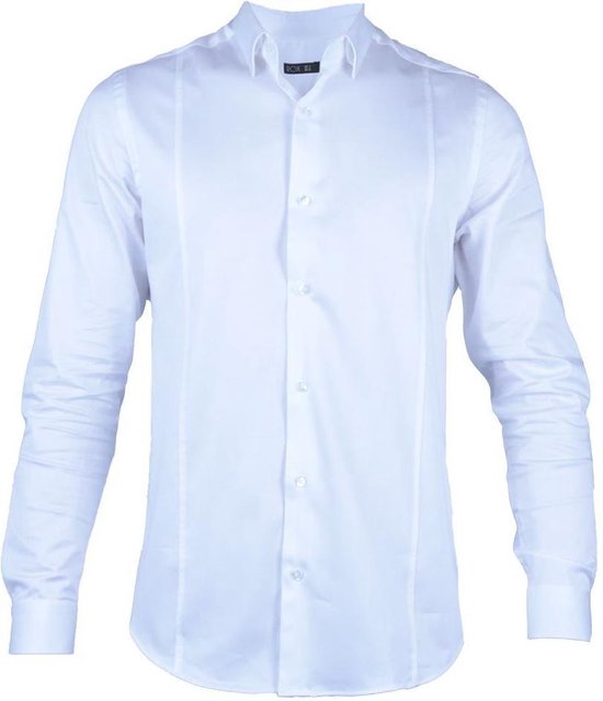 Rox - Heren overhemd Danny - Wit - Slanke pasvorm - Maat XL