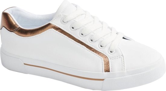 Graceland Dames Witte sneaker goud - Maat 41 | bol.com