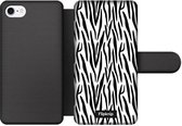 Wallet case - geschikt voor iPhone SE (2020) - Zebraprint