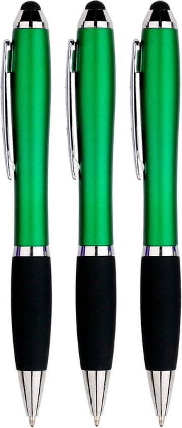 3 Stuks - Touch Pen - 2 in 1 Stylus Pen voor smartphone en tablet - Groen