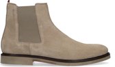 Manfield - Heren - Beige suède chelsea boots - Maat 42