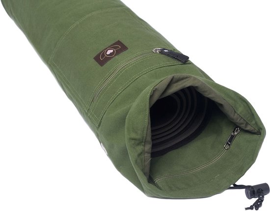 Yogatas met trekkoord katoen eco olijfgroen - Lotus van Merkloos — afbeelding 4