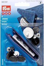 PRYM JEANSKNOPEN DECO 20MM OUD MESSING - PER PAKJE, (6 STUKS).