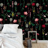 Behang Flowers by night 350 x 280 cm (b x h)