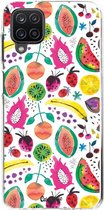 Casetastic Samsung Galaxy A12 (2021) Hoesje - Softcover Hoesje met Design - Tropical Fruits Print