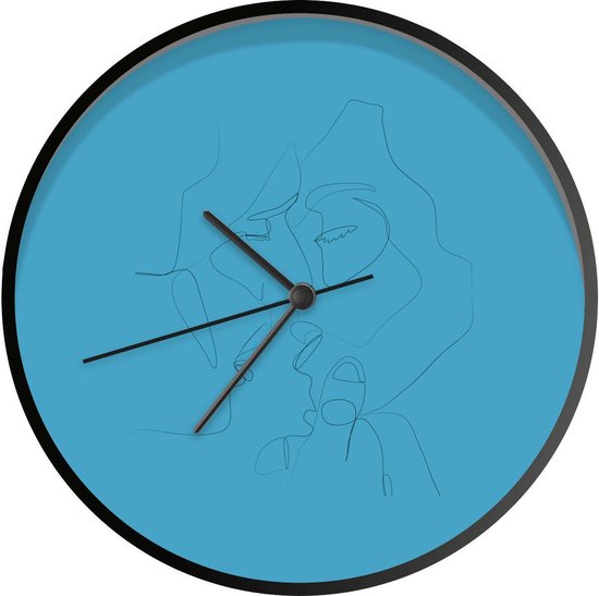 Klok Line-art Couple - 7 Ø 30 cm - Illustration moment avant le baiser ...