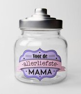 Moederdag - Snoeppot - Mama - Gevuld met Snoep - In cadeauverpakking met gekleurd lint