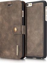 Bookcase avec étui rigide magnétique avec fentes pour cartes iPhone 6 / 6s - marron café - DG-Ming
