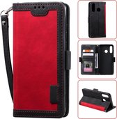 Voor Xiaomi Redmi Note 7 Retro Splicing Horizontale Flip Leather Case met kaartsleuven & houder & portemonnee (rood)