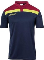 Uhlsport Offense 23 Polo Shirt Marine-Bordeaux-Fluor Geel Maat 4XL