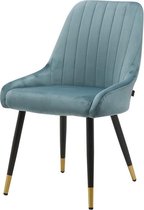 Sortio Home - Eetkamerstoel Romy - Blauw - Velvet