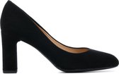 Unisa Dames Leren   Pumps / Stiletto - Blokhak hoogte 8 cm - Umis sue - Zwart - Maat 39.5