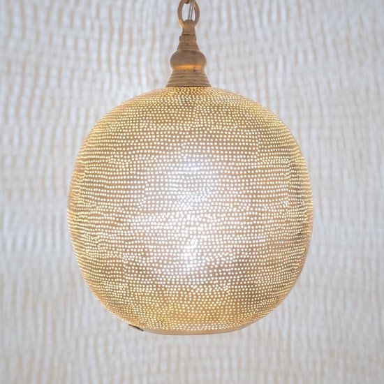 Zenza - Hanglamp - Oosterse Lamp- Filisky - Ball - Medium - Gold | bol.com