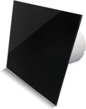 Awenta Pro Design - badkamer/toilet ventilator - standaard - Ø100mm - vlak glas - glans zwart
