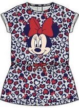 Disney Minnie Mouse jurkje - hartjesprint - grijs/rood - maat 86(24 maanden)