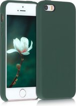 kwmobile telefoonhoesje voor Apple iPhone SE (1.Gen 2016) / 5 / 5S - Hoesje met siliconen coating - Smartphone case in mosgroen