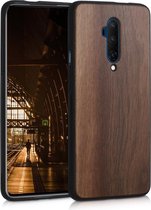kwmobile telefoonhoesje voor OnePlus 7T Pro - Hoesje met bumper in donkerbruin - Back cover - walnoothout