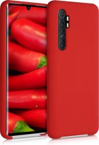 kwmobile telefoonhoesje voor Xiaomi Mi Note 10 Lite - Hoesje met siliconen coating - Smartphone case in mat rood