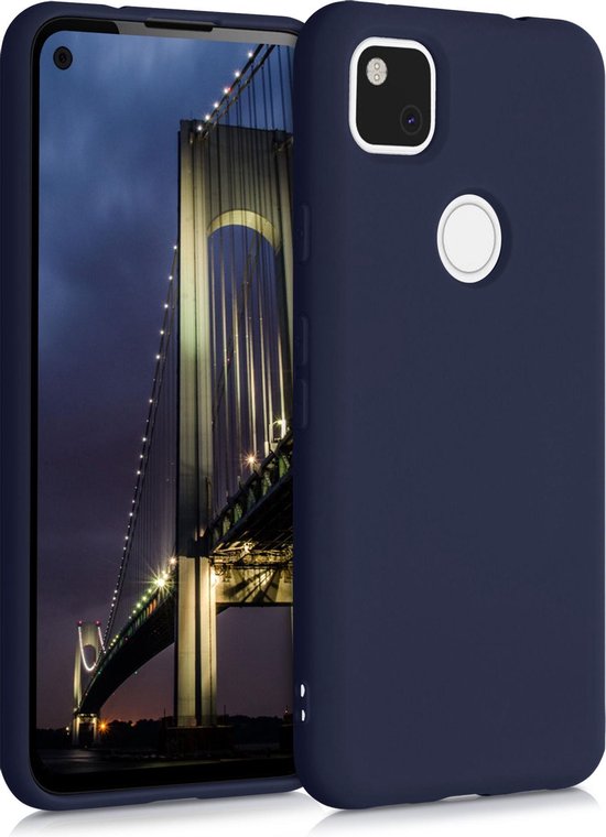 kwmobile telefoonhoesje geschikt voor Google Pixel 4a - Hoesje voor smartphone - Back cover in donkerblauw