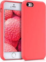 kwmobile telefoonhoesje voor Apple iPhone SE (1.Gen 2016) / 5 / 5S - Hoesje met siliconen coating - Smartphone case in neon koraal