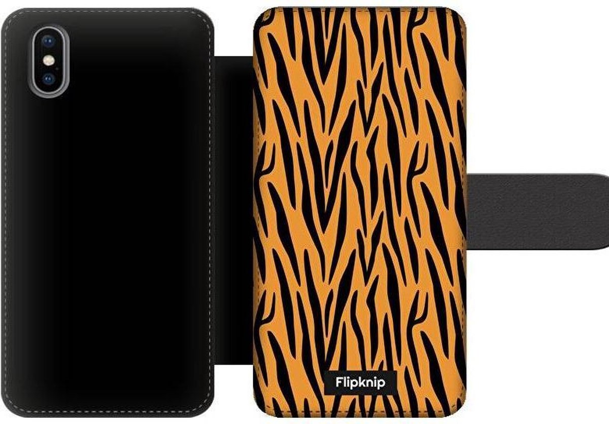 Wallet case - geschikt voor iPhone X - Tijgerprint