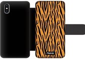 Wallet case - geschikt voor iPhone X - Tijgerprint