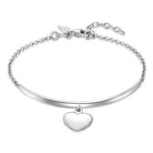 Twice As Nice Armband in zilver, bangle met harje 16 cm+3 cm