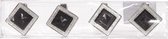 (4 stuks) Servetring - Servetringen - Ruit - Zwart - Metaal