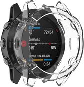 Shop4 - Garmin Fenix 6 Case (ook Pro, Solar en Sapphire) - Siliconen Transparant