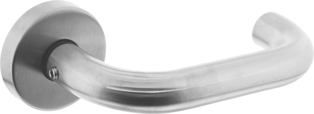 Intersteel Deurkruk Rond met rozet rvs geborsteld