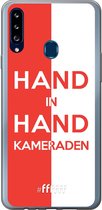 6F hoesje - geschikt voor Samsung Galaxy A20s -  Transparant TPU Case - Feyenoord - Hand in hand, kameraden #ffffff