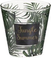 Glazen - Waterglazen - Jungle summer glazen 25 cl - Water glazen - Set van 6 Stuks - Transparant | Groen