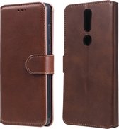 Voor Nokia 2.4 Classic Calf Texture PU + TPU horizontale flip lederen tas, met houder en kaartsleuven en portemonnee (bruin)